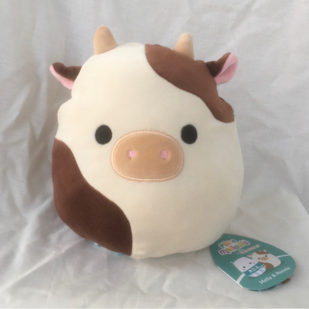 Melly and Ronnie the Cow Squishmallow Flip-a-Mallows 8” NWT
